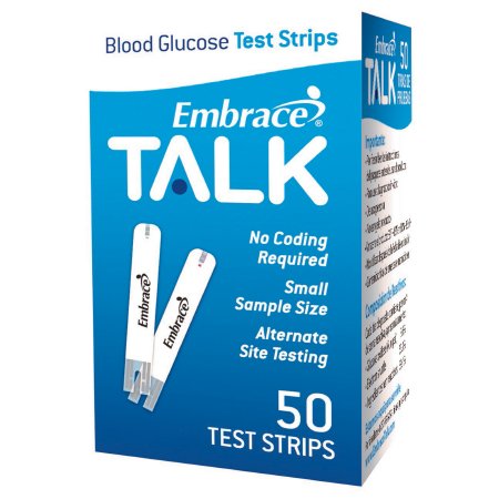 Picture of Blood Glucose Test Strips Embrace® 50 Strips per Box Talking For Embrace® Blood Glucose SystemAPX03AB0303