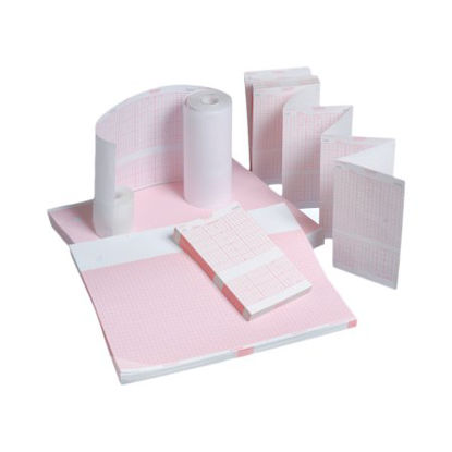 Picture of Diagnostic Recording Paper GE Thermal Paper 8-1/2 X 11 Inch Z-Fold Red Grid2009828-024
