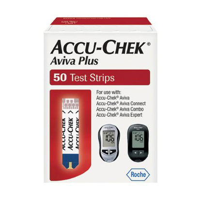 Picture of Blood Glucose Test Strips Accu-Chek® Aviva Plus 50 Strips per Box Tiny 0.6 microliter drop For Accu-Chek® Aviva Blood Glucose Meter06908217001