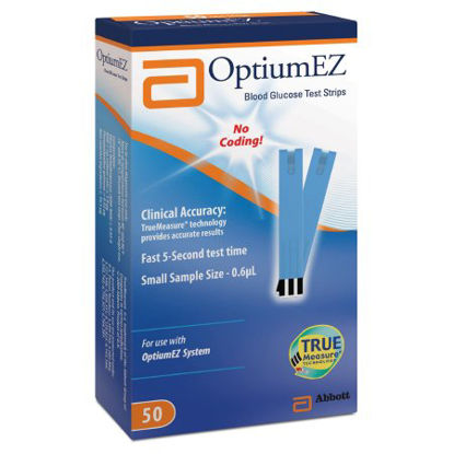 Picture of Blood Glucose Test Strips Optium EZ® 50 Strips per Box Requires only 0.6 Liter sample For Optium EZ Glucose Meter71041
