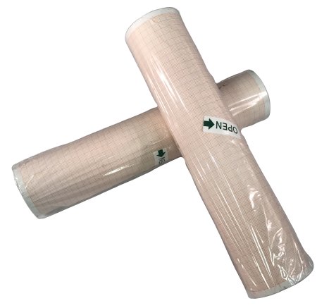 Picture of Diagnostic Recording Paper Thermal Paper 215 mm X 13 Meter Roll Red GridECG-PP