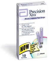 Picture of Blood Ketone Test Strips Precision Xtra® 10 Strips per Box 10 second test time and 1.5 microliters blood sample size For Ketone Precision Meters57599074501