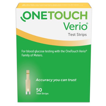 Picture of Blood Glucose Test Strips OneTouch® Verio® 50 Strips per Box Our smallest sample size ever at 0.4 Microliter and fast results in just 5 seconds For OneTouch® Verio® Family of Meters022899