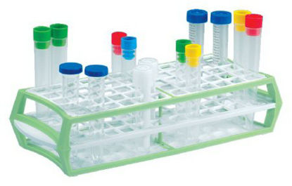 Picture of 3-Tiered Test Tube Rack MultiRack™ 84 Place 13 mm Tube Size Green 2-1/2 X 4-1/2 X 11-1/2 Inch05-407-101