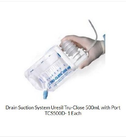 Picture of Suction Drainage Bag Tru-Close® 500 mL Dual Anti-Reflux BarrierTCS500D