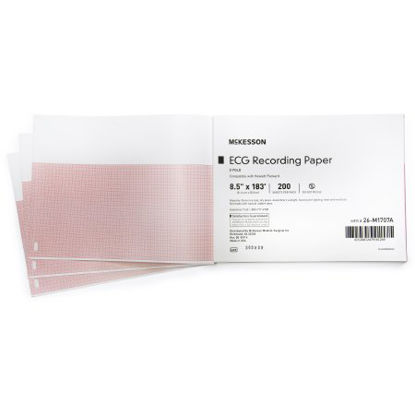 Picture of Diagnostic Recording Paper McKesson Thermal Paper 8-1/2 Inch X 183 Foot Z-Fold Red Grid26-M1707A
