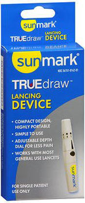 Picture of Lancing Device sunmark® Truedraw Lancet Needle Multiple Depth Settings Push Button Activation56151014201
