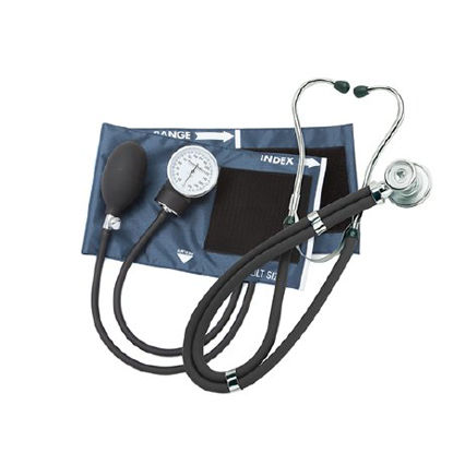 Picture of Aneroid Sphygmomanometer Combo Kit Combo Kit Size 11 Nylon Cuff 22 Inch Stethoscope Tube Sprague Rappaport Stethoscope775-641-11ANMM