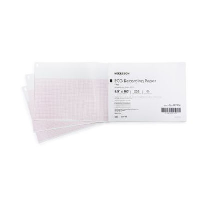 Picture of Diagnostic Recording Paper McKesson Thermal Paper 8-1/2 Inch X 183 Foot Z-Fold Red Grid26-007976