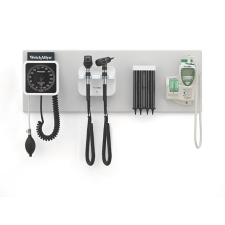 Picture of Integrated Wall System Green Series™ 777 Wall Board, GS777 Wall Transformer, Coaxial Ophthalmoscope, Diagnostic MacroView™ Otoscope, KleenSpec® Specula Dispenser, Wall Aneroid, SureTemp® Plus Thermometer77791-MX