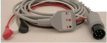 Picture of Patient Cable 10 Foot, One Piece Shielded, 3 Lead, With Snap Connector Lead Wire008-0315-00