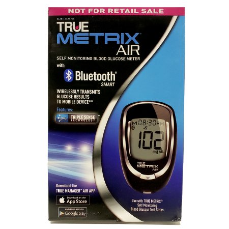 Picture of Blood Glucose Meter True Metrix™ AIR BlueTooth 4 Second Results Stores Up To 1000 Results , 7 , 14 and 30 Day Averaging No Coding RequiredREA4H01-40