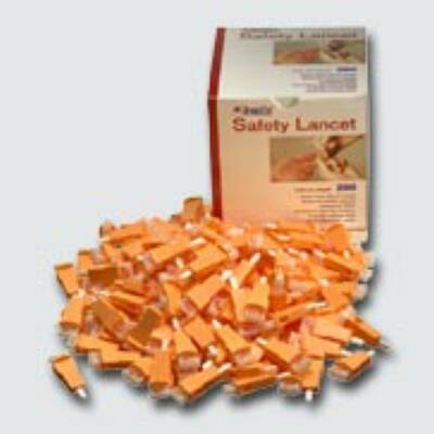 Picture of Lancet Hemocue Safety Lancet Needle 2.25 mm Depth 28 Gauge Push Button Activation130148