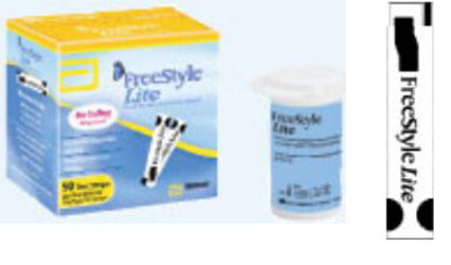 Picture of Blood Glucose Test Strips FreeStyle Lite® 50 Strips per Box Tiny sample size only 0.3 µL For Freestyle Lite ® Monitor System99073070822