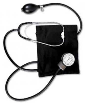 Picture of Aneroid Sphygmomanometer Combo Kit Pocket Style Hand Held Size Large Nylon Cuff 22 Inch Stethoscope Tube0104MAJ