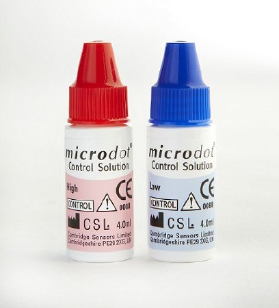 Picture of Blood Glucose Control Solution Microdot® Blood Glucose Testing 4 mL Low / High Level120-02