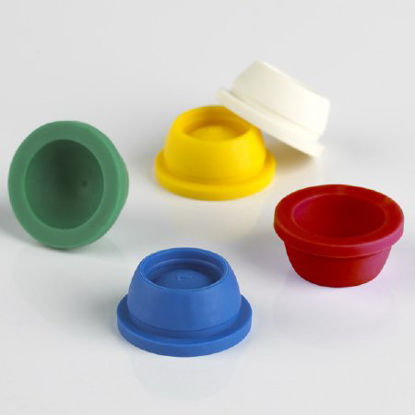 Picture of Globe® Scientific Tube Closure TPE / Santoprene Plug Cap Blue For 16 mm Recapping Vacuum Blood Tubes and Test Tubes NonSterile113151B