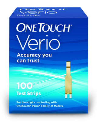 Picture of Blood Glucose Test Strips OneTouch® Verio® 100 Strips per Box Our smallest sample size ever at 0.4 Microliter and fast results in just 5 seconds For OneTouch® Verio® Meter53885027210