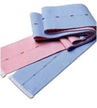 Picture of Ultrasound Belt Kendall™ Buttonhole Abdominal Belt Pink and Blue Striped / 2-3/8 X 48 Inch For Use With Toco and Ultrasound Transducers56101