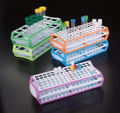 Picture of Centrifuge Tube / Test Tube Test Tube Rack MultiRack™ 18 Place 25 to 30 mm Tube Size Blue 2-1/2 X 4-1/2 X 11-1/2 InchS600-30B