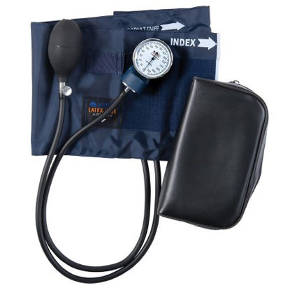 Picture of Aneroid Sphygmomanometer with Cuff Mabis® Precision 2-Tube Pocket Size Hand Held Adult Large Cuff09-141-011