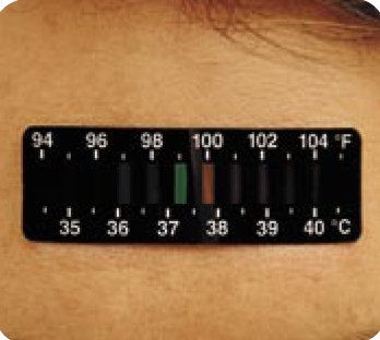 Picture of Single Patient Skin Thermometer LCD Sensostrip™ 92 to 104 °F Line Indicator Display81-010000