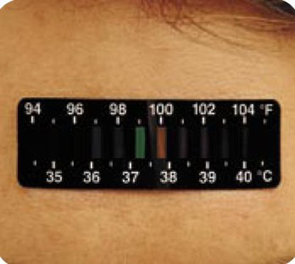 Picture of Single Patient Skin Thermometer LCD Sensostrip™ 92 to 104 °F Line Indicator Display81-010000