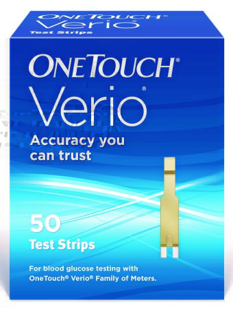 Picture of Blood Glucose Test Strips OneTouch® Verio® 50 Strips per Box Our smallest sample size ever at 0.4 Microliter and fast results in just 5 seconds For OneTouch® Verio® Meter022899