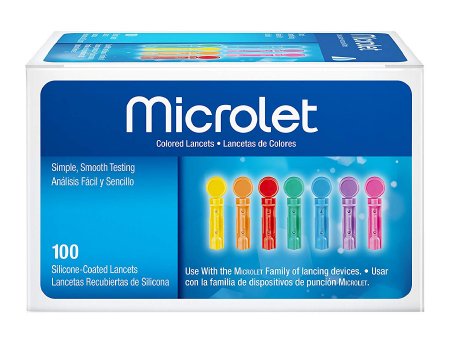 Picture of Lancet Microlet® Silicone Coated Lancet Needle 1.8 mm Depth 23 Gauge Push Button Activation6586A