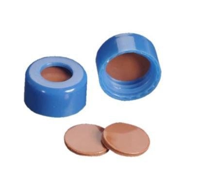 Picture of Wheaton® MicroLiter® Vial Closure FEP / Rubber Screw Cap with Septum Blue 9 mm NonSterile09-0020B
