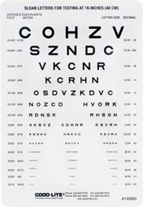 Picture of Eye Chart Good-Lite® 40 cm Measurement Acuity Test725000
