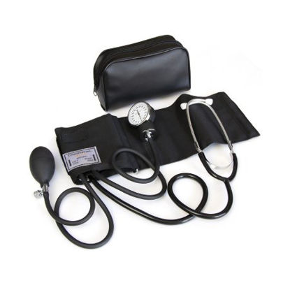 Picture of Aneroid Sphygmomanometer Combo Kit Pocket Style Hand Held Size Large Nylon Cuff 22 Inch Stethoscope Tube04-176-021