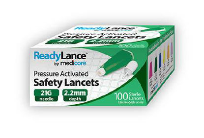 Picture of Lancet ReadyLance™ Fixed Depth Lancet Needle 2.2 mm Depth 21 Gauge Push Button Activation806