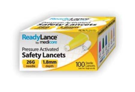 Picture of Lancet ReadyLance™ Fixed Depth Lancet Needle 1.8 mm Depth 26 Gauge Push Button Activation804