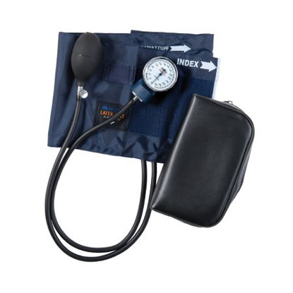 Picture of Aneroid Sphygmomanometer with Cuff Mabis® Precision 2-Tube Pocket Size Hand Held Adult Large Cuff09-141-016