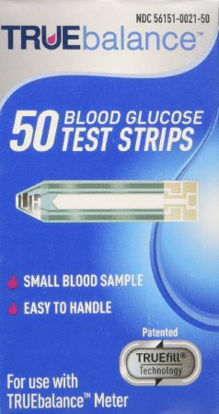 Picture of Blood Glucose Test Strips Truebalance™ 50 Strips per Box 1 Microliter Small Blood Sample Patented Beveled Tip For Truebalance® Blood Glucose MeterH3H01-81