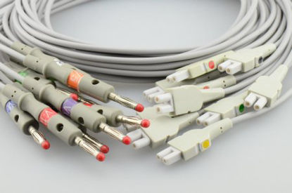 Picture of Leadwire Set 0.9 Meter, 10-Leads, Banana Connector, Mixed Length, Reusable, AHA Color Code, Latex-Free, Old Style For MAC 1200, MAC 800, MAC 3500, MAC 1600 ECG SystemL02-B10-MSB