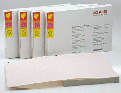 Picture of Diagnostic Recording Paper Schiller™ Thermal Paper 8-1/2 X 11 Inch Z-Fold Red Grid2.157023C