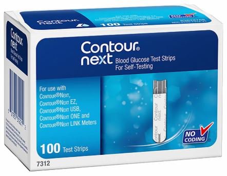 Picture of Blood Glucose Test Strips Contour® 100 Strips per Box No Coding Required For Contour® Next One Meter7312