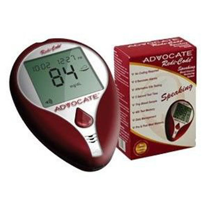 Picture of Blood Glucose Meter Advocate® Redi-Code 5 Second Results Stores Up To 400 Results , 7 , 14 and 30 Day Averaging No Coding RequiredBMB001-S