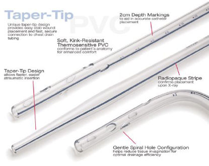 Picture of Thoracic Catheter 8 Fr. Straight / 2 Oval Drainage Eye Style 8 Inch Length8008