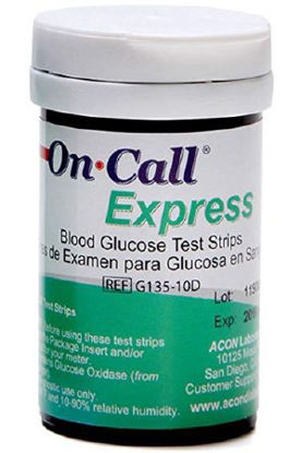 Picture of Blood Glucose Test Strips On Call Express® 50 Strips per Vial No Coding Required For On Call Express Blood Glucose Monitor755729-200