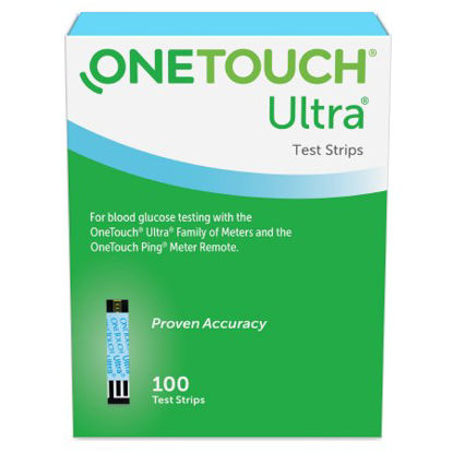 Picture of Blood Glucose Test Strips OneTouch® Ultra® Blue 100 Strips per Box For OneTouch® Ultra® Blood Glucose Meter022895