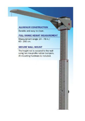 Picture of Height Measuring Rod SRScales® Aluminum Wall MountSR8591