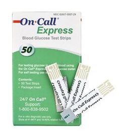 Picture of Blood Glucose Test Strips On Call® 50 Strips per Box No Coding Required For On Call Glucose Meters755729
