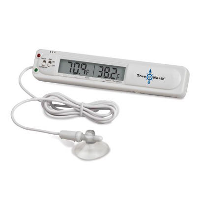 Picture of Digital Refrigerator / Freezer Thermometer True North® Fahrenheit / Celsius -9.4° to +14.9°F (-23° to -9.5°C) / 35.6° to 46.4°F (2° to 8°C) External Probe Multiple Mounting Options Battery OperatedHS28630