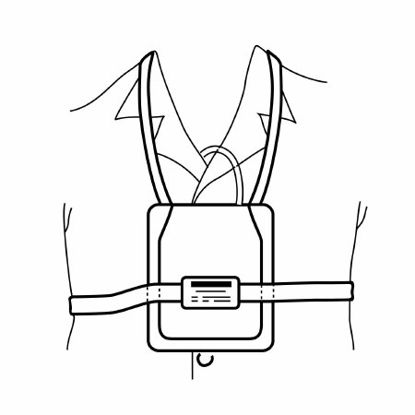 Picture of Telemetry Pouch Teclin® Universal Size, Chest and Neck Straps, Moisture Resistant Teclin™, Foam Inner Liner, Velcro® Strap Closures, White Telemetry Unit71800