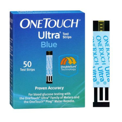 Picture of Blood Glucose Test Strips OneTouch® Ultra® 50 Strips per Box Glucose Oxidase Test Strip Enzyme , Blue For OneTouch® Ultra® Blood Glucose Meter02096311