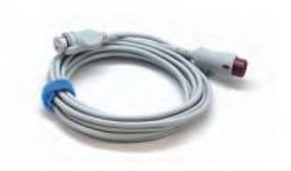 Picture of IBP Cable 4mm dia. X 13 Foot, Gray, TPU Jacket, 12-Pin, Round, Male 12-Pin Connector, Keyed Distal Connector, BD Proximal Connector For Becton Dickinson, DPM 6, DPM 7, Passport 8, Passport 12, Passport 12m, Passport 17m, T1 Patient Monitor001C-30-70757