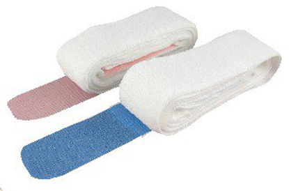 Picture of Labor Transducer Belt 50 L X 1-1/2 W Inch, Extra Long, White, Soft Jersey Plush Woven, Fetal, Stretch, with Pink, Blue Velcro Fastener140XL